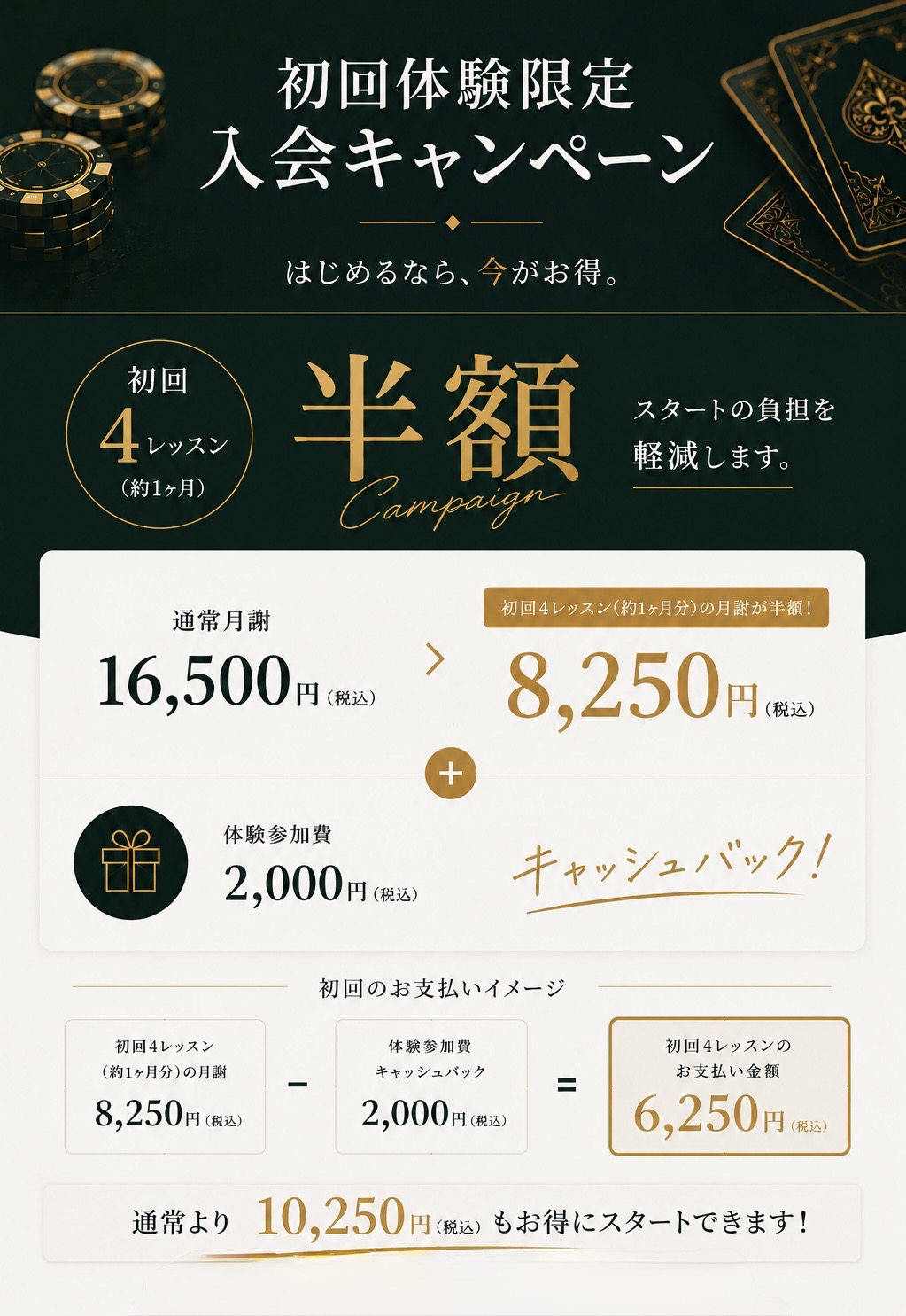 初回体験申込者限定 期間限定キャンペーン